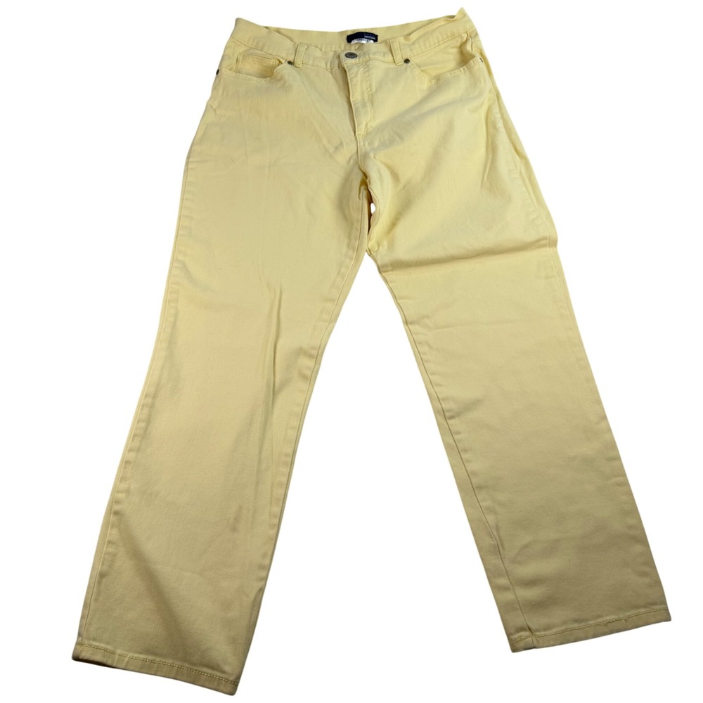 Basic Editions Classic Fit Yellow Straight Leg Denim Jeans Womens Size 14